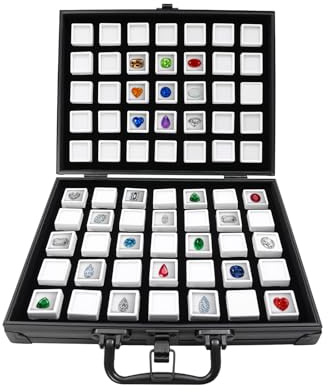XUEMANSHOP Edelstein-Displaybox, 70 Gitter 3cm Diamant-Vitrine, stapelbare Organizer, Damen Schmuckablage Für Edelstein, Schmuck, Diamond Accessoires Display