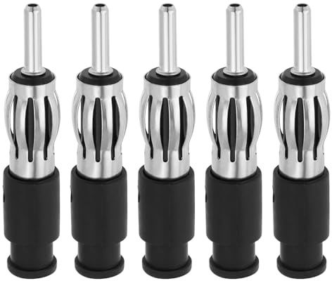 VGOL 5Sets Din Auto Stereo Radio Stecker Passt Für Die Meisten Arten Von Älteren Auto Radio Antenne Buchse Antenne Stecker Antenne Ports DIN Stecker