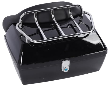 Yechiry Maleta Trasera para Motocicleta, 48L, Universal, Resistente Al Agua, con Cerradura, Cojín de Respaldo, Caja de Equipaje Trasera para Cascos y Equipajes (Black)
