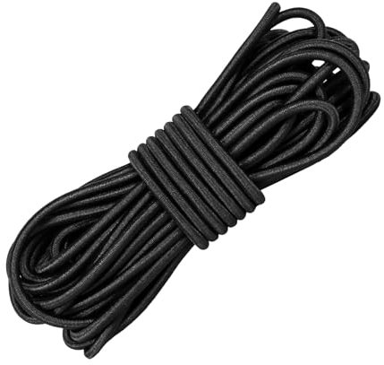20 metros de cuerda elástica fuerte blanca/negra de 1 a 5 mm, banda de goma para coser prendas de vestir para accesorios de costura de bricolaje,Negro,5mm