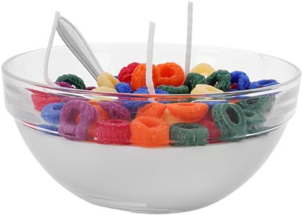 FRCOLOR Oatmeal Bowl Aromatherapy Candle Soy Candles for Home Decor Metal Spoon for Photography Props