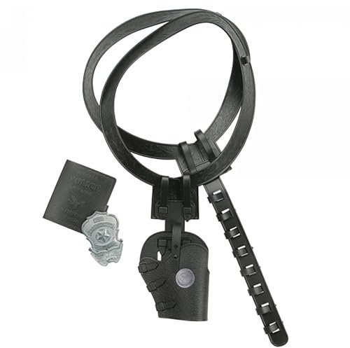 Bandolera ajustable de policía, color negro, con placa de policía e identificación para adultos, accesorio de disfraz de agente de policía, carnaval, Negro , Talla única
