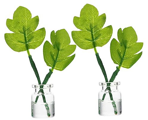 Ciieeo 5 Sätze Mini-Pflanzen Gefälscht Dekoration Künstliche Pflanzen Im Freien Land Künstliche Outdoor- Eukalyptus Miniatur Sukkulenten Winzig Klein Grün Glas 2 Stück * 5