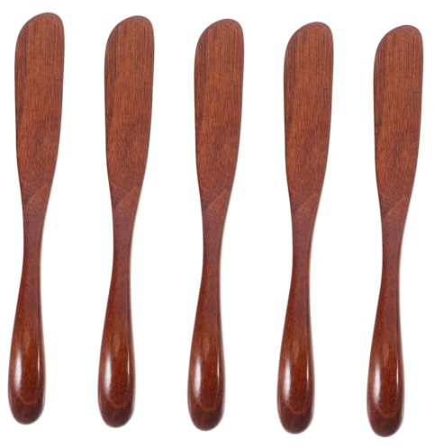Amosfun 5pièces Épandeur De Confiture Bois Couteau à Beurre Coupe-fromage Ustensiles De Cuisine De Grattoirs Pour Sandwichs