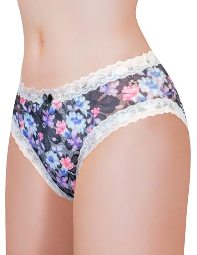 LittleForBig Unisex Hipster Briefs Cottagecore Pattern Mesh Shaping Tucking Gaff Briefs for Sissies Crossdressers Transgender Individuals