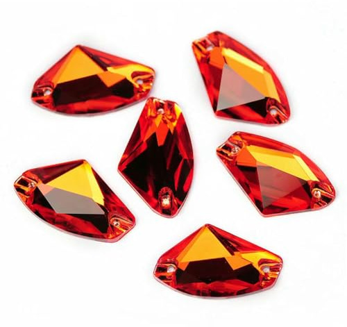 24 piedras de cristal galácticas para coser, con parte trasera plana, para manualidades, color jacinto, 16 x 27 mm