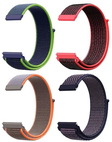 ZXTGBQ 4 Pezzi Sport Loop Bracciale Tessuto, Cinturino Nylon Regolabile Compatibile 22mm, Nylon Cinturino Orologio