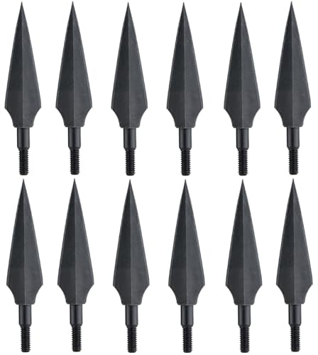 Toparchery 12 er Pfeilspitzen Metall Jagdspitzen Bogenschießen Broadheads 120/125/150Grain Spitzen für Bogenpfeile Armbrustpfeile (Stil 3-150Grains)