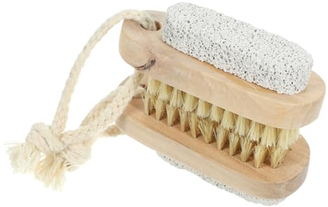 DECORNIJIA Doppelseitige Peeling Fußbürste 9,5x4cm mit Weichen Borsten und Bimsstein Sanftes Körperpeeling für Frauen Männer und Senioren Fußpflegebürste fürs Badezimmer