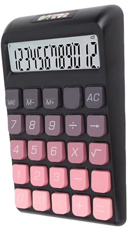 Generic Calcolatrice da Tavolo, Calcolatrice con Pulsanti Grandi, 12 Cifre, Alta sensibilità, Lettura Chiara dei Caratteri per la Casa (BLACK)