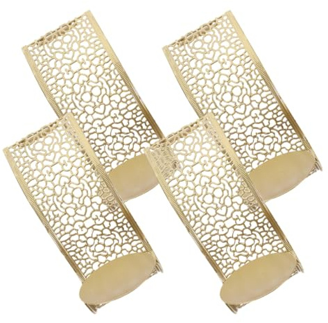 Toyvian 4 Piezas Soporte Metálico de Pared para Velas con Diseño Hueco Candelabros Decorativos para Sala y Comedor Adornos Elegantes para Hogar