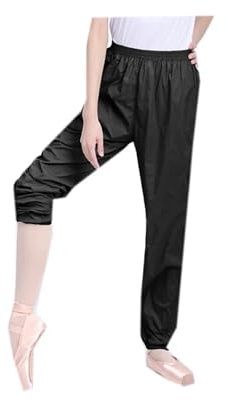 UALXPAO Pantalones de Calentamiento para Ballet Pantalones de Ballet for Mujer, Transpirables y Ligeros, Ropa Baile for Calentar(Black,S)