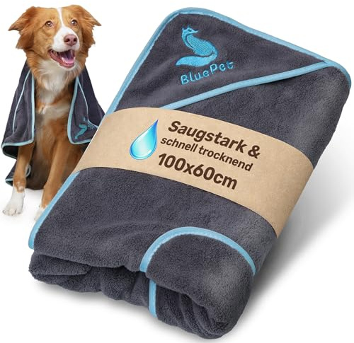 BluePet Asciugamano per Cani (Set di 3 Panni in Microfibra per la Pulizia)