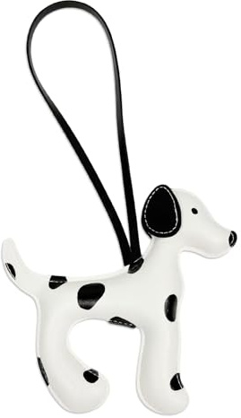 Taschenanhänger Leder Damen, Gefleckter Hund Schlüsselanhänger, Niedlicher Dalmatiner Taschen Anhänger, Dekoratives Hund Bag Charms, für Handtasche, Rucksack und Schlüssel, Geschenk für Hundeliebhaber