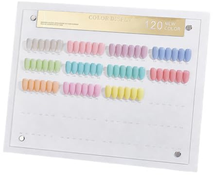 NBEADS 1 Pc Présentoir à Vernis à Ongles, Présentoir à Ongles 120 couleur avec Nuancier Kit D'Échantillons D'Ongles pour Salons de Beauté Comprend des Faux Ongles des Autocollants Numérotés
