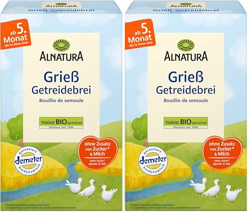Alnatura Bio Babybrei nach dem 4 Monat Grieß, 6 x 250 g (Packung mit 2)
