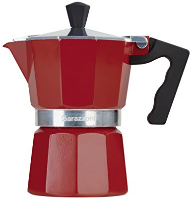 Barazzoni Caffettiera Colorata 3 Tazze, Alluminio, Rosso