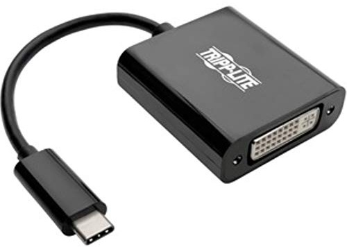 Tripp Lite USB C auf DVI Adapter Konverter 1080P M/F schwarz USB Typ C, USB 3.1 Gen 1, tragbar, Thunderbolt 3 (U444-06N-DVIBAM)