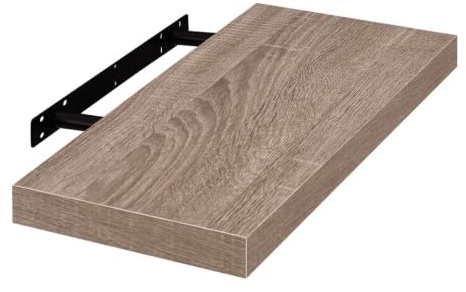 EUGAD Wandregal Wandboard Buchregal, Helles Kaffeebraunes 60cm, MDF 1er | Geeignet für die Montage in Wohn-, Schlaf- und Badezimmern, Fluren sowie Küchen