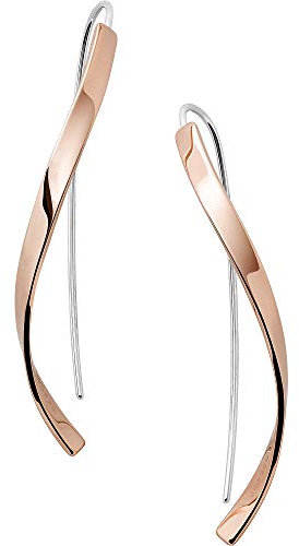 Skagen Damen Edelstahl Ohrringe mit Ohrbügelverschluss, Tropfenlänge: 50mm