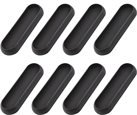 MOROBOR 8 maniglie scorrevoli autoadesive, in plastica, da incasso, autoadesive, ovali, con nastri adesivi, per porte in vetro, finestre, cassetti, armadi, colore nero