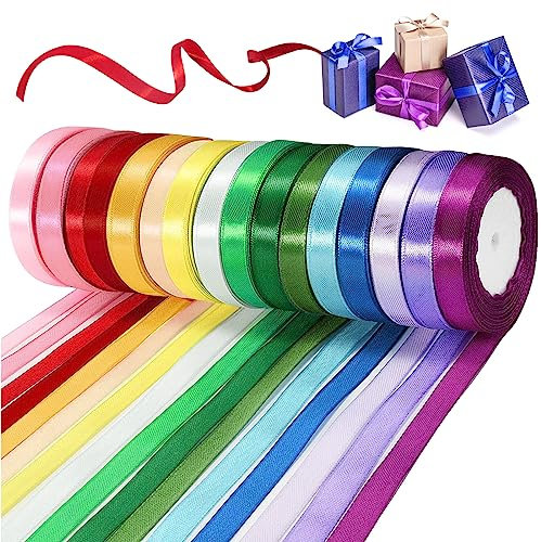 Satinband Geschenkband Schleifenband Satinbänder Geschenkbänder: 16 Farben 22m X 20mm Maibaum Bänder Wetterfest, Schleifenband Geschenkband Bänder Zum Basteln Zum Party Hochzeit DIY Geschenkverpackung