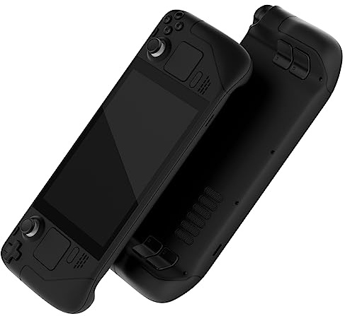 eXtremeRate Cover Tasti per Steam Deck LCD,Custodia Frontale Posteriore Pulsanti Shell DIY Ricambio per Steam Deck LCD Console,Senza Console-Nero