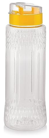 Plastic Oil Dispenser Drizzler Bottle Cooking Italian Olive Oil Pourer Dressing Condiment Vinegar Bottle for Kitchen Easy Pour Refillable Cruet Bottle 500ml / 1000ml (500ml - Yellow/Clear)