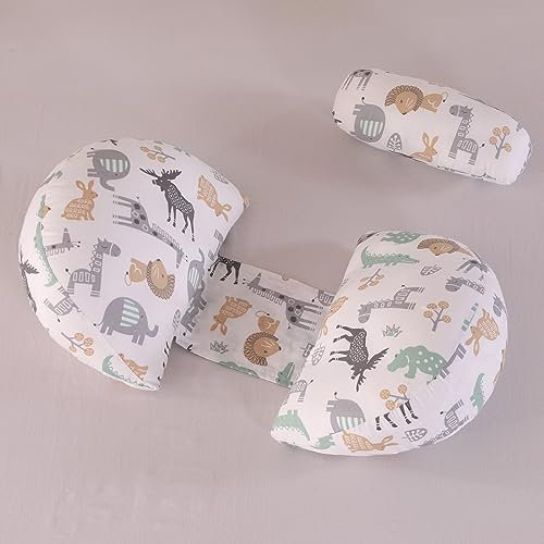 SHANNA Neu Schwangerschaftskissen Einstellbar, Komfortkissen Erwachsene, Ganzkörperkissen, Stützkissen Body Pillow, Stillkissen Körperkissen Abnehmbar Waschbar(Tierwelt)