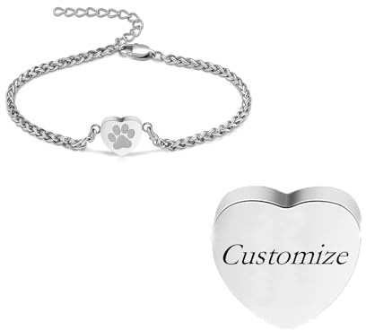 QGJNSGC Kremation Armband für Haustiere Asche og Memorial Armband für Asche Paw Print Kremation Schmuck Urne Armband für Frauen