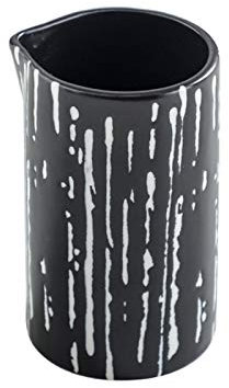 Small Milk jug,Creamer Jug,Churn Jug,Pointed Mouth Design Latte Creamer Cup,Honey Syrup,Western Food Cafe Tableware Milk(Color:Black100ml) (Color : Black Stripes200ml)