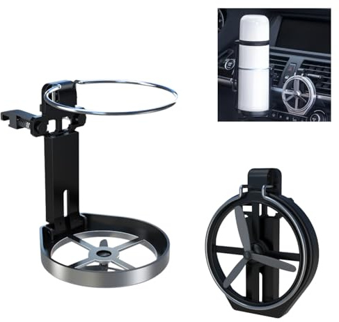 Tassenhalter Auto Lüftung, Kaffeebecher Halterung Auto für Faltbar, Auto Getränkehalter für Beifahrer Mittelkonsole, Auto Halterung Dosenhalter Zusammenklappbar, Cup Holder for Car(Schwarz)