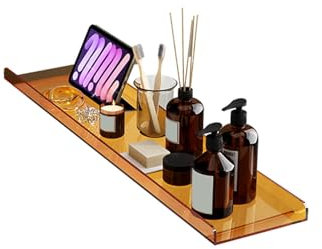 Badewannenablage aus Acryl, Badewannenablage, Ablagetisch, luxuriöser Badezimmer-Duschablage-Organizer, für Kerzen, Handtücher, Bücher, Wein, Smaragdgrün