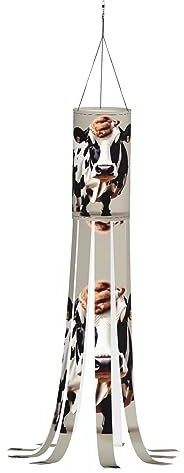GFXEDSAH Windsäcke mit schwarz-weißem Kuhmuster für den Außenbereich, Geister-Windsack, der Ihrem Außenbereich einen Spritzer saisonaler Farbe verleiht