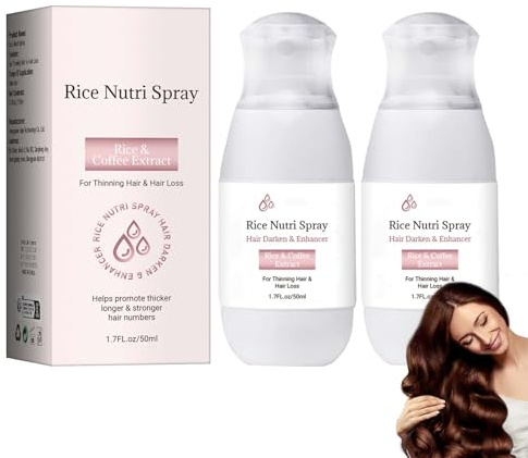 EONFAVE 2 stycken hårväxande spray, 100 ml risvatten hårspray, hårväxt för tunt hår som inte bleker hår, anti-håravfall och närande, hårhjälpresspray för kvinnor män
