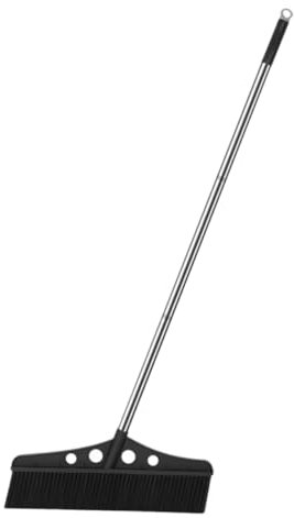 minkissy Heavy Duty Outdoor Broom for Garden Detachable Large Broom Head Long Handle Scrub Brush for Patio and Driveway Cleaning