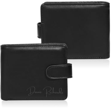 Zeekisfia Personalisierte Herren Geldbörse mit Gravur Namen, Portemonnaie mit Münzfach, Kartenfächern & Druckknopf, PU Leder Geschenk für Männer (Schwarz)