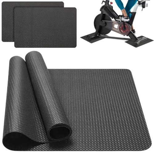 2 stycken golvskyddsmattor för sportutrustning, löpbandsmatta skyddsmattor, 5 mm tjockt halkfritt underlag för träningsutrustning, för sportutrustning, mattor gym golvmatta, även som yogamatta