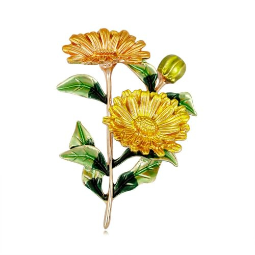 Spilla a forma di crisantemo da donna, con fiore, accessorio per banchetti floreali, Pietra Vetro Pietra Smalto Vetro, Zirconia cubica Agata Ossidiana