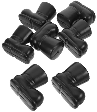 ULTECHNOVO 20pcs Miniature Santa Boots Black Dollhouse Shoes for Christmas Crafts and Table Centerpieces Creative Ornaments Multipurpose Holiday Decor Accessories