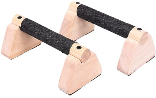 Dewireaey 2 Liegestützgriffe Aus Massivholz - 20cm Fitnessstudio-Übungsgeräte Fitness, Liegestützgriffe, Ergonomische Handstandgriffe, Calisthenics Equipment Für Indoor & Outdoor, Für Handstand &