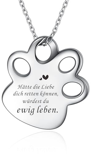 YOTHIWAD Urne Kette für Asche Anhänger Haustier Pfoten Halskette Memorial Andenken Urne Schmuck mit Trichter Kit für Haustier/Hunde/Katze Asche