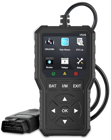WDKXCN Herramienta de diagnóstico OBD2, 10 idiomas OBD-II, herramienta de diagnóstico OBD2 para todos los vehículos, lector de códigos de avería del motor con funciones OBDII completas