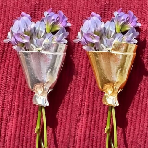 2 Stück Blumenstrauß-Brosche, tragbarer Blumenstrauß-Clip, modische Vase-Anstecknadel für Frauen, ästhetisches Revers-Accessoire für Jacke, Pullover, Schal, Mütze
