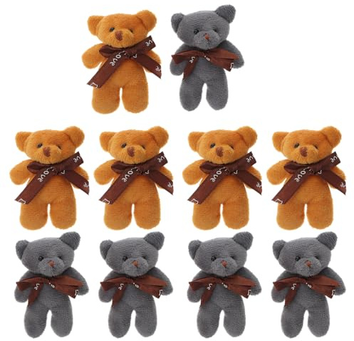 IWOWHERO Adornos de Ramo de Flores 10 Piezas Osos de Peluche de Felpa Multicolor Decoraciones para Escritorio y Hogar Accesorios para Fotos Decoración de San Valentín Color Color Aleatorio