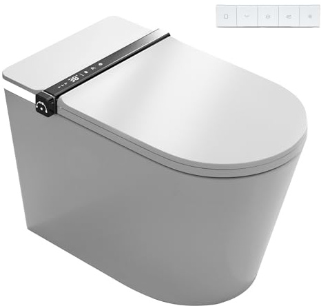 Nashi - Inodoro Japonés | WC con Bidet | Desagüe a Suelo | Secado Ultra-Rápido, | Apertura Automática | Asiento Calefactable | Esterilizador UV | iAnna