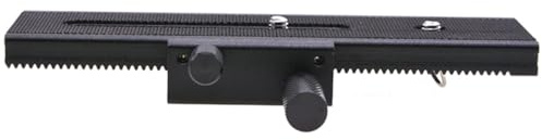 Amosfun Soporte de Guía para Cámara DSLR Negro Placa de Montaje 1/4 para Enfoque Macro, Riel Deslizante Manual Antideslizante, Accesorio para Fotografía de Primeros Planos