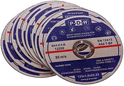 30 Stück INOX Trennscheiben Ø 125 x 1mm, extra dünn, extra standfest, starke Schnittleistung, für Trenn- und Winkelschleifer, Aluminiumoxid