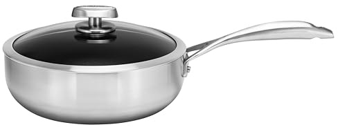 SCANPAN CS+ Tiefe Schmorpfanne 26 cm, 3 l, mit Deckel, 5-Schicht Edelstahl