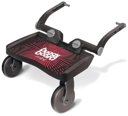 Lascal BuggyBoard Mini, Kinderbuggy Trittbrett mit Stehfläche, Kinderwagen Zubehör für Kinder von 2-6 Jahren (22 kg), kompatibel mit fast jedem Buggy und Kinderwagen, rot